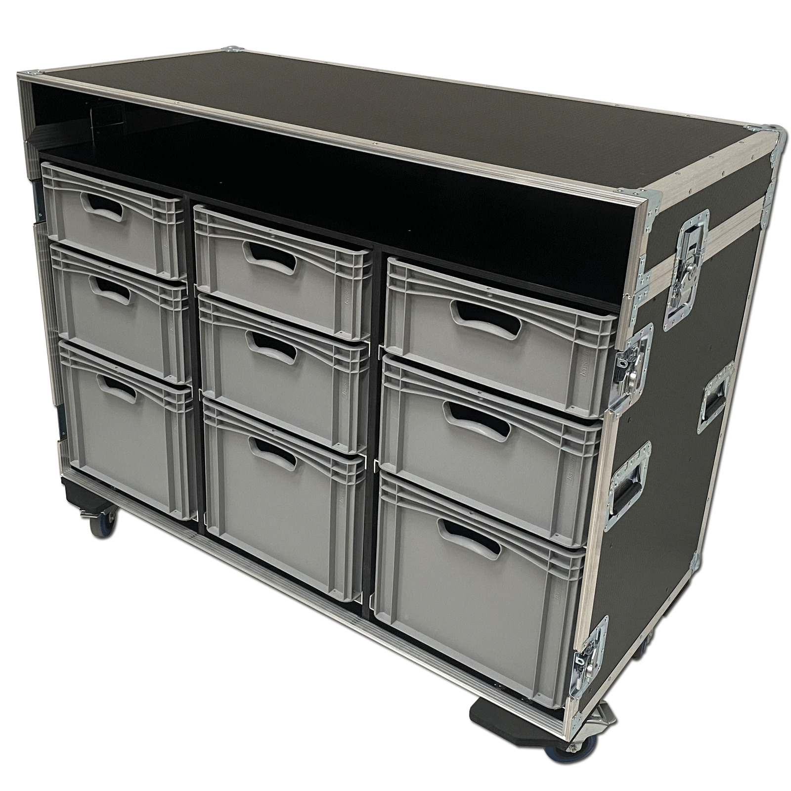 Large Production Flight Case With 9 Trays